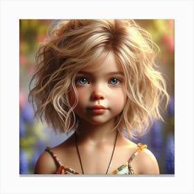 Little Girl With Blue Eyes Canvas Print