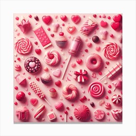 Valentine's Day, candy pattern 1 Canvas Print