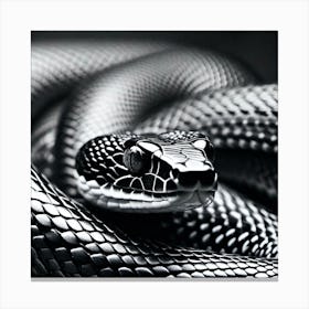 Black And White Snake 1 Canvas Print