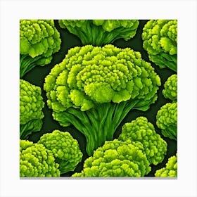 Seamless Pattern Of Broccoli 5 Canvas Print