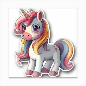 Unicorn Sticker 69 Canvas Print