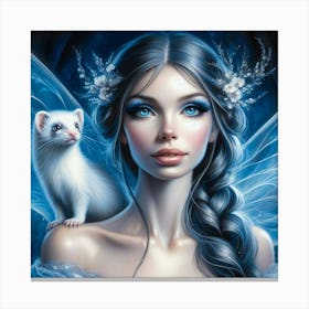 Fairy With Ferret 2 Canvas Print