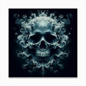 Skull With Smoke 1 Canvas Print