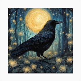 Crow In The Woods 2 Canvas Print