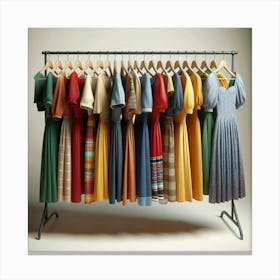 Colorful Dresses On Hangers Canvas Print