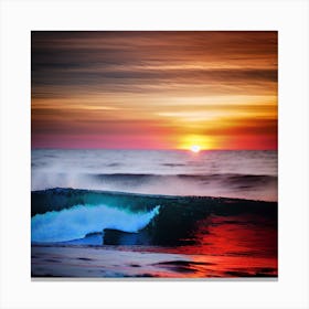Sunset At The Beach 314 Canvas Print