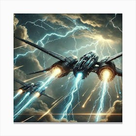 Skyblade Frigates Lightning Barriers Canvas Print