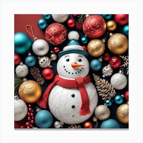 Christmas Snowman 1 Canvas Print