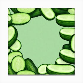 Cucumbers In A Circle 2 Canvas Print