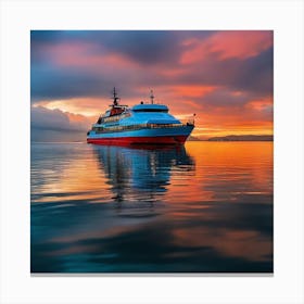 Sunset On A Ferry 28 Canvas Print