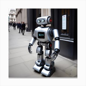 Robot On The Street 29 Canvas Print