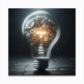 Light Bulb With Gears 3 Canvas Print
