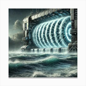 A High Tech, Sci Fi Scene Showing The Oceanic Temp Canvas Print