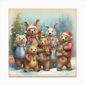 Christmas Bears 8 Canvas Print