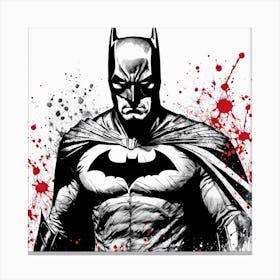 Batman Portrait Ink Painting (34) Canvas Print