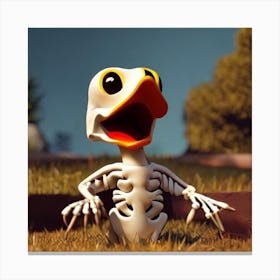 Skeleton Duck Canvas Print