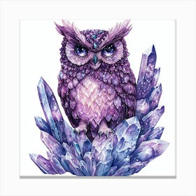 Owl With Crystals Canvas Print