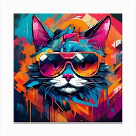 Cat In Sunglasses Canvas Print