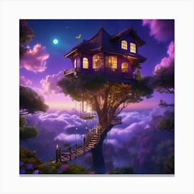 Tree House In The Sky 3 Canvas Print