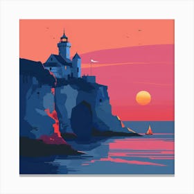 Sunset At The Lighthouse Canvas Print