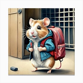 School Hamster 1 Canvas Print