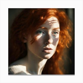 Portrait Of A Girl With Red Hair Canvas Print