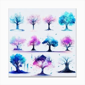 Watercolor Trees 1 Canvas Print