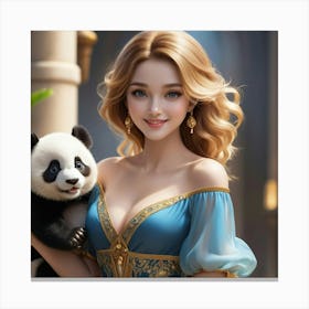 Panda Girl 6 Canvas Print