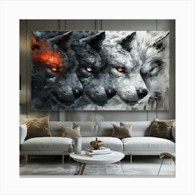 Three Wolves Canvas Print