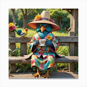 Bird In A Hat 1 Canvas Print