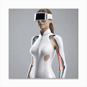 Woman In A Vr Headset Canvas Print