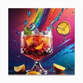 Cocktail With Splashes Canvas Print