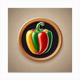 Red Pepper In A Wooden Frame Canvas Print