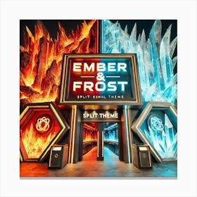 The Exterior Of A Sci Fi Themed Restaurant Called Ember & Frost Canvas Print