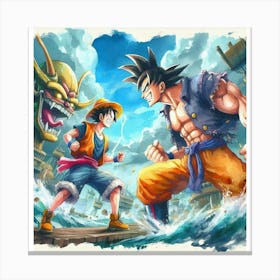 Dragon Ball Z vs One Piece 7 Canvas Print