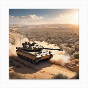 M60 Tank In The Desert Canvas Print