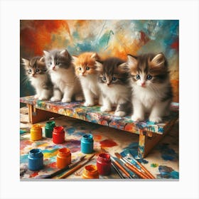 Kittens In The Studio Canvas Print