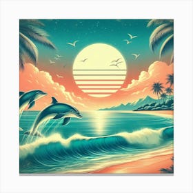Retro Beach Art Canvas Print
