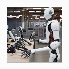Robot In A Factory 2 Canvas Print