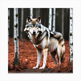 Wolf In The Woods 17 Canvas Print