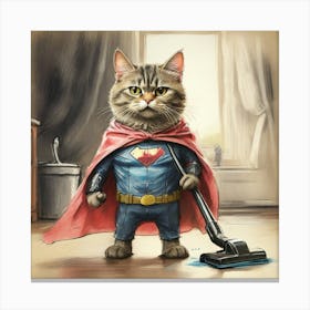 Superman Cat 13 Canvas Print