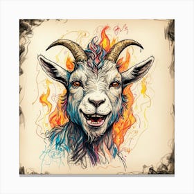 Goat On Fire 58 Canvas Print