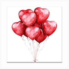 Red Heart Balloons Canvas Print
