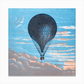 Hot Air Balloon Vintage 19th Century Illustration Canvas Print