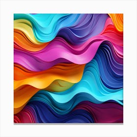 Colorful Paper Wavy Background Canvas Print