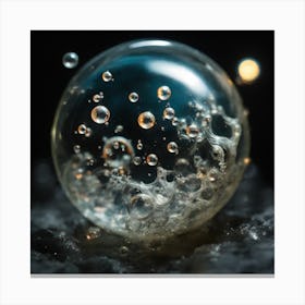 Bubbles In A Glass Ball Canvas Print