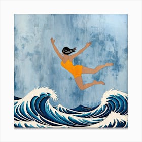 Girl In The Ocean Canvas Print