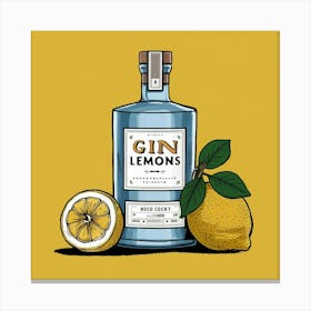 Gin Lemons Art Illustration Vdkygh8gtimwhyxwkc4r4a 7t3tnzlqqqcihs7 79tlna Canvas Print