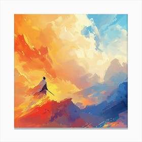 Man On A Mountain Canvas Print