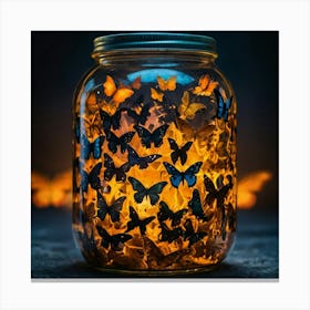 Butterflies In A Jar 1 Canvas Print